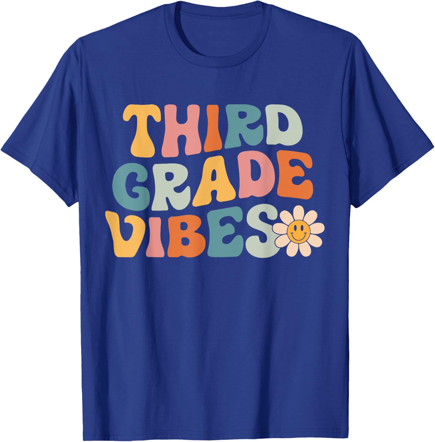 Third Grade Vibes - 3rd Grade Team Retro 1st Day of School T-Shirt - T-Shirt | Royal