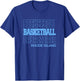 Basketball Rhode Island in Modern Stacked Lettering T-Shirt - T-Shirt | Royal
