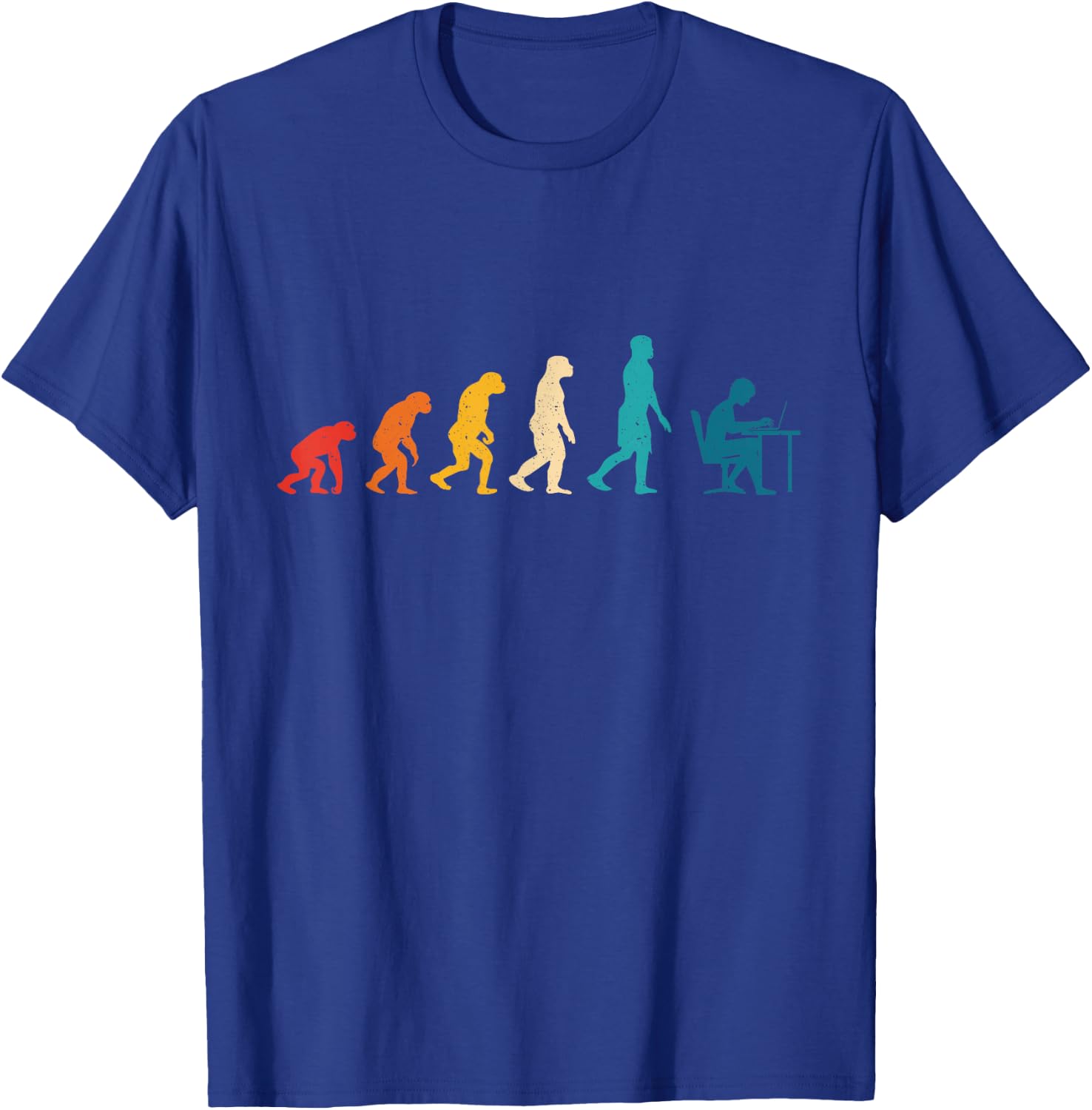 Evolution of Man Computer Programmer Funny Geek Lover IT T-Shirt - T-Shirt | Royal