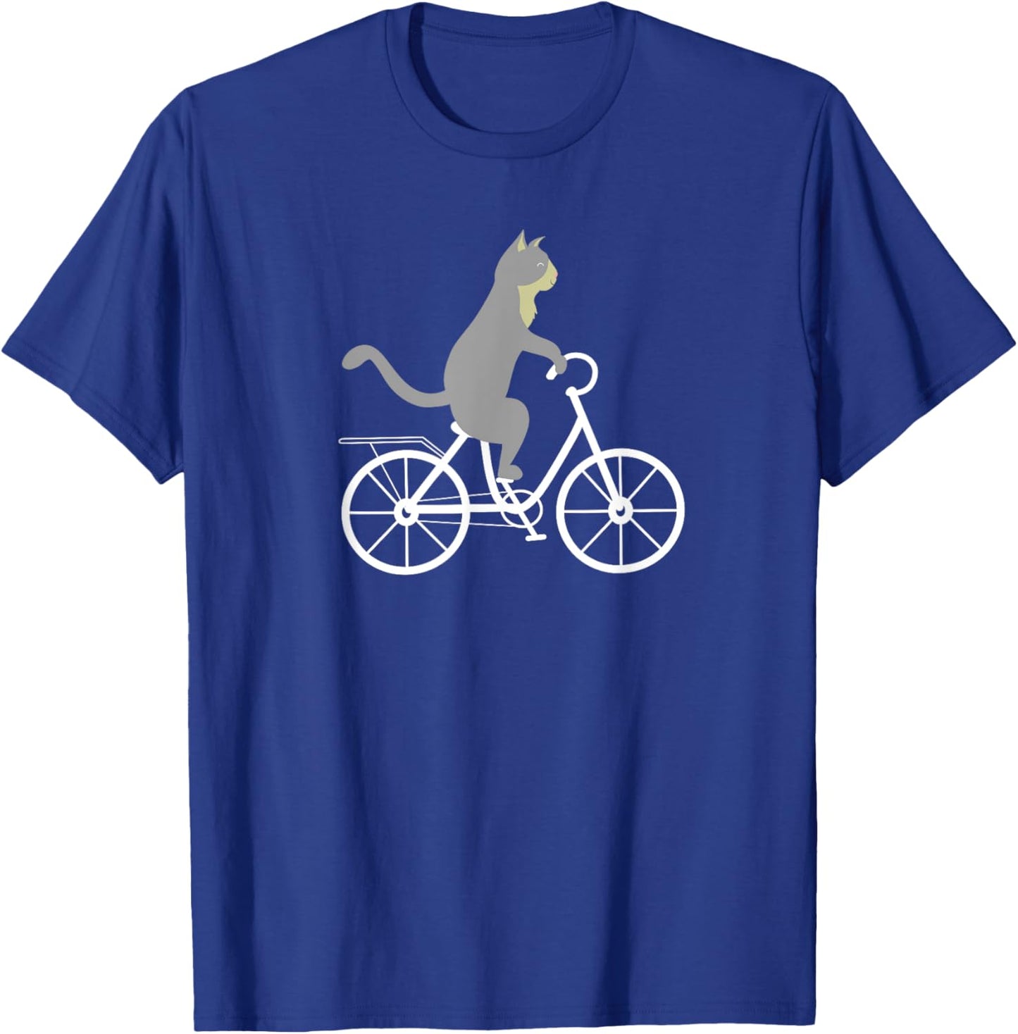 Cat On Bike | Cool Biking Kitty Animals Funny Riding Gift T-Shirt - T-Shirt | Royal