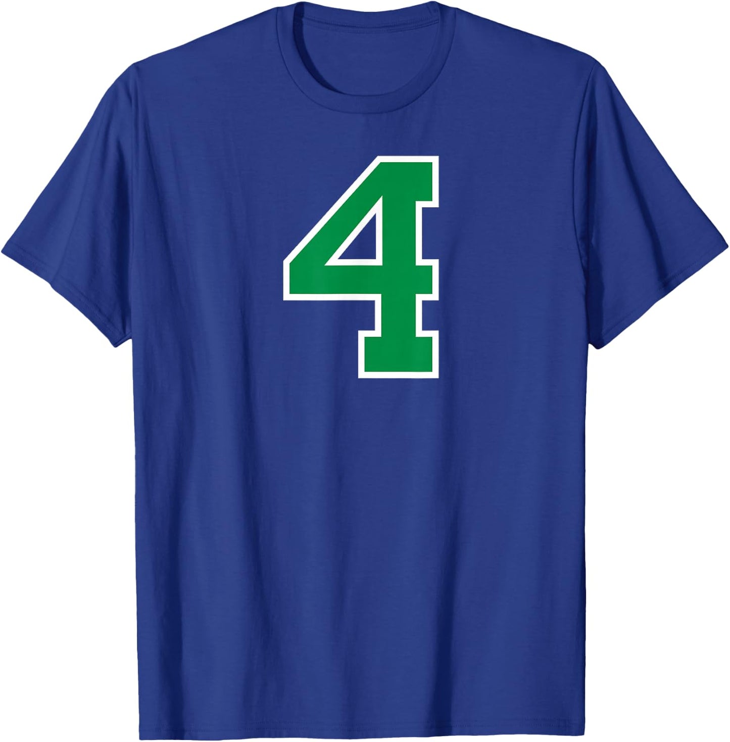 White Green Number 4 T-Shirt - T-Shirt | Royal