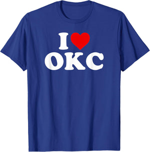 I Love OKC Oklahoma City - Heart T-Shirt - T-Shirt | Royal