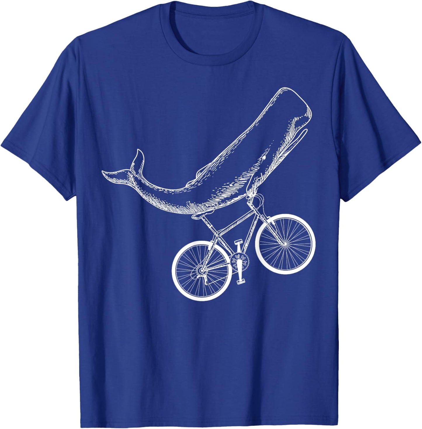 Whale Mountain Bike Biker Biking MTB Cyclist Bicycle T-Shirt - T-Shirt | Royal