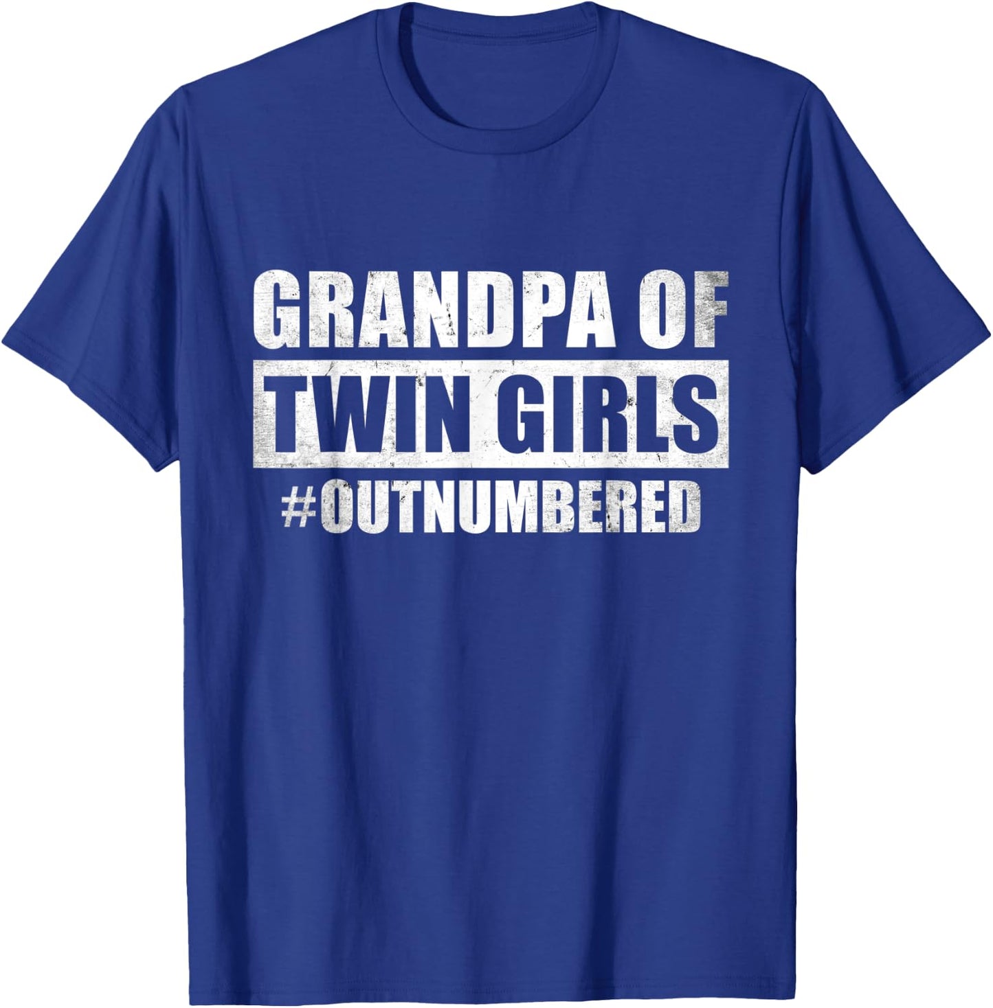 Grandpa of Twin Girls Outnumbered Grandpa Twin Granddaughter T-Shirt - T-Shirt | Royal