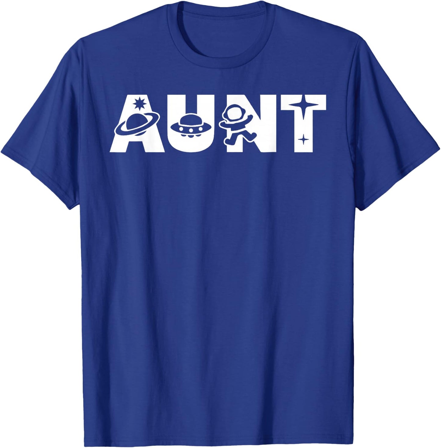 Funny Aunt Space Astronaut Birthday Party T-Shirt - T-Shirt | Royal
