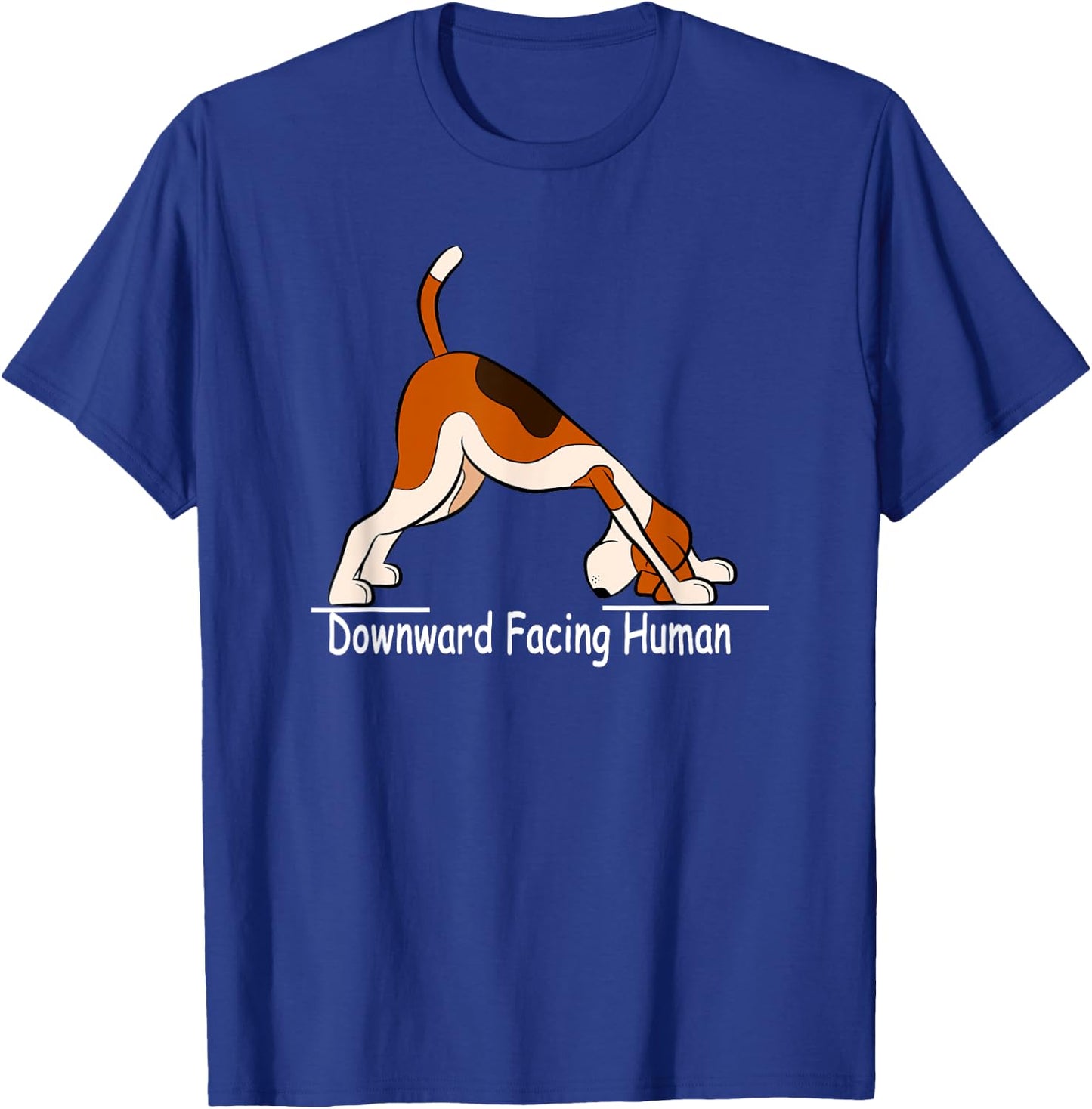 Downward Facing Human | Funny Yoga T-Shirt - T-Shirt | Royal