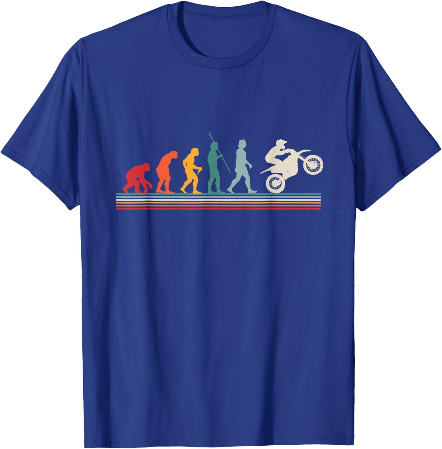 Funny Motorcycle Evolution Biker Retro T-Shirt - T-Shirt | Royal