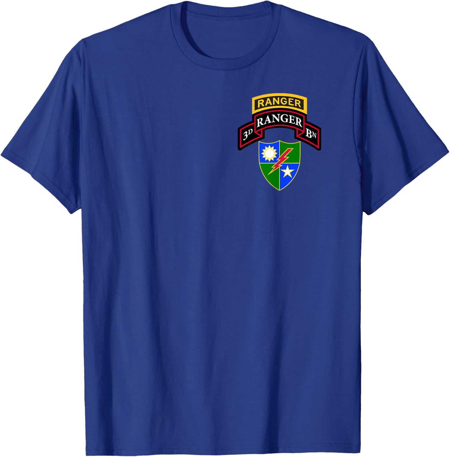 Army Ranger Shirt - 3rd Ranger Shirt - Scroll, Tab, and DUI T-Shirt - T-Shirt | Royal