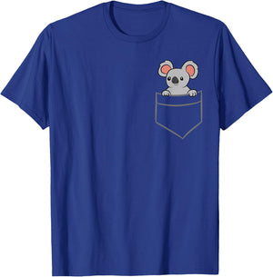Koala In a Pocket Funny Pocket Koala T-Shirt - T-Shirt | Royal