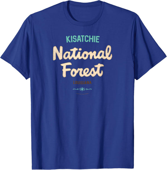 Kisatchie National Forest Louisiana USFS Script Logo T-Shirt - T-Shirt | Royal