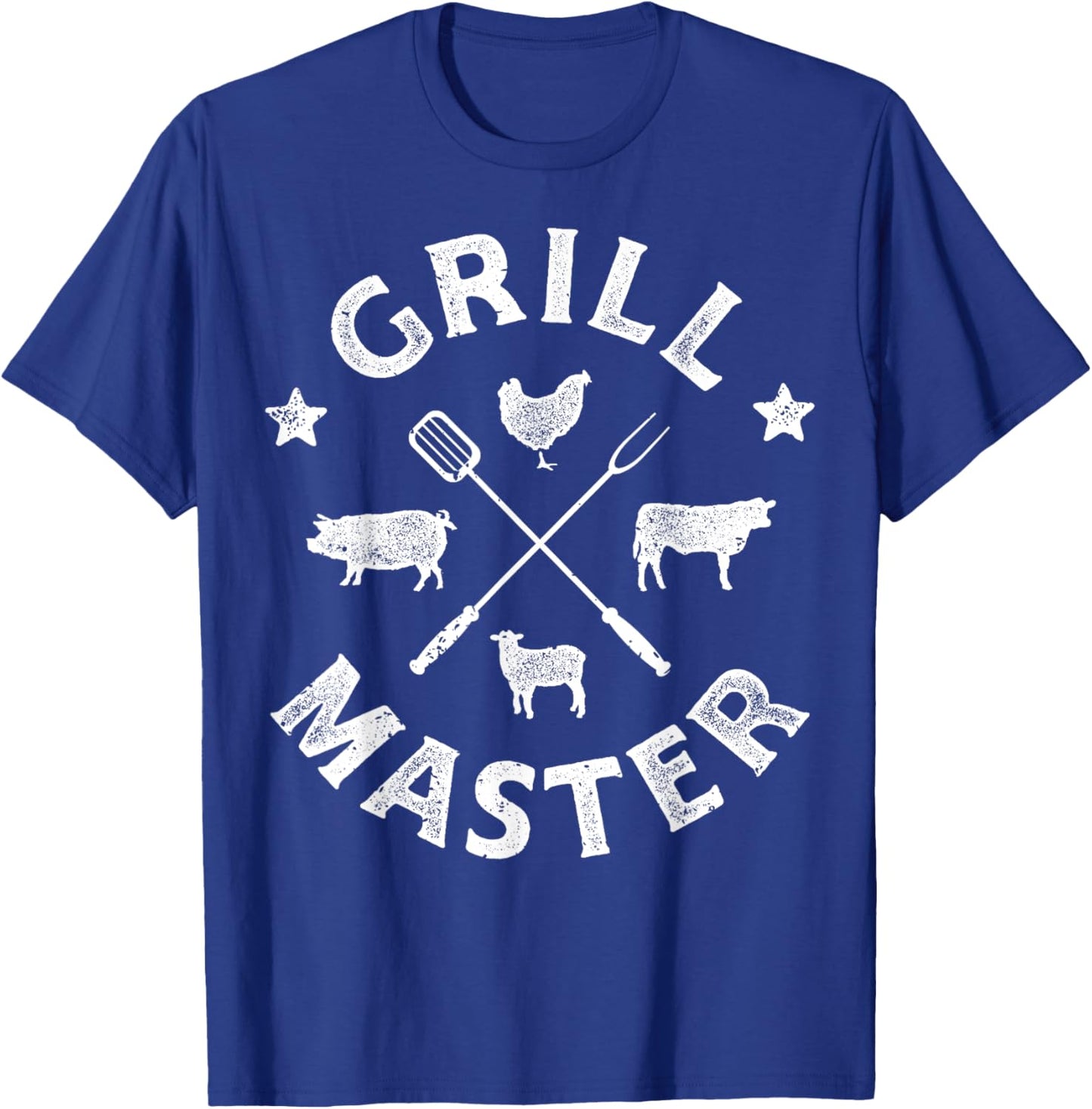 Grill Master Funny Pork BBQ Barbecue Grillmaster Men Women T-Shirt - T-Shirt | Royal