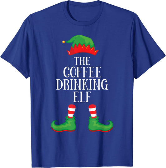 Coffee Elf Matching Group Xmas Funny Family Christmas T-Shirt - T-Shirt | Royal