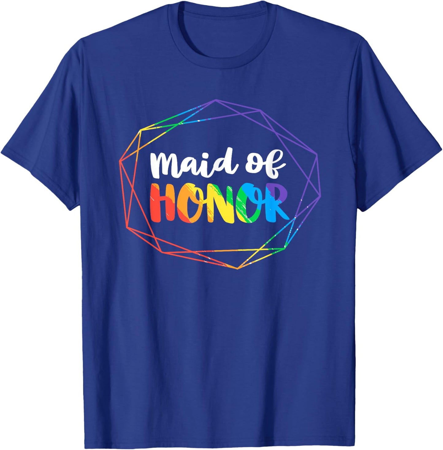 Maid of Honor Lesbian Bachelorette Party Diamond Wedding T-Shirt - T-Shirt | Royal
