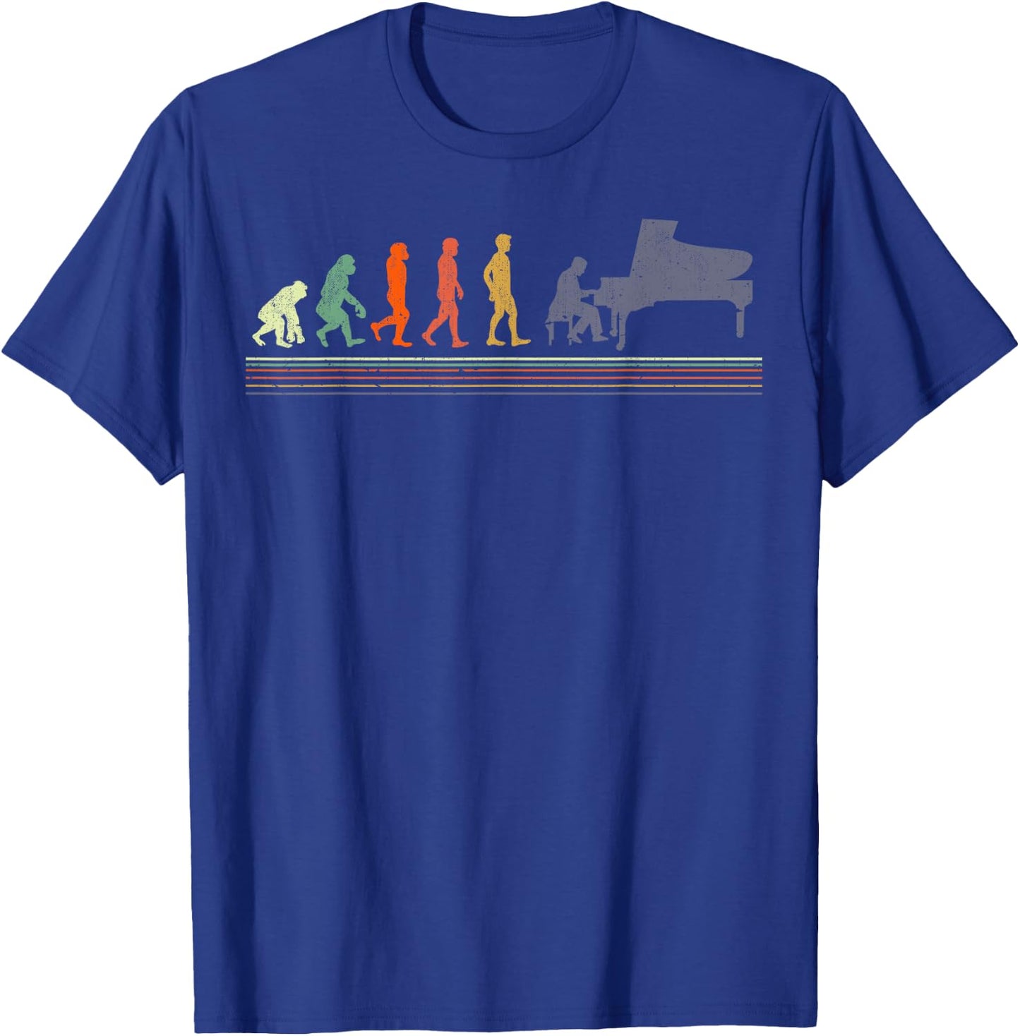 Evolution Of A Piano Player- Pianist T-Shirt - T-Shirt | Royal
