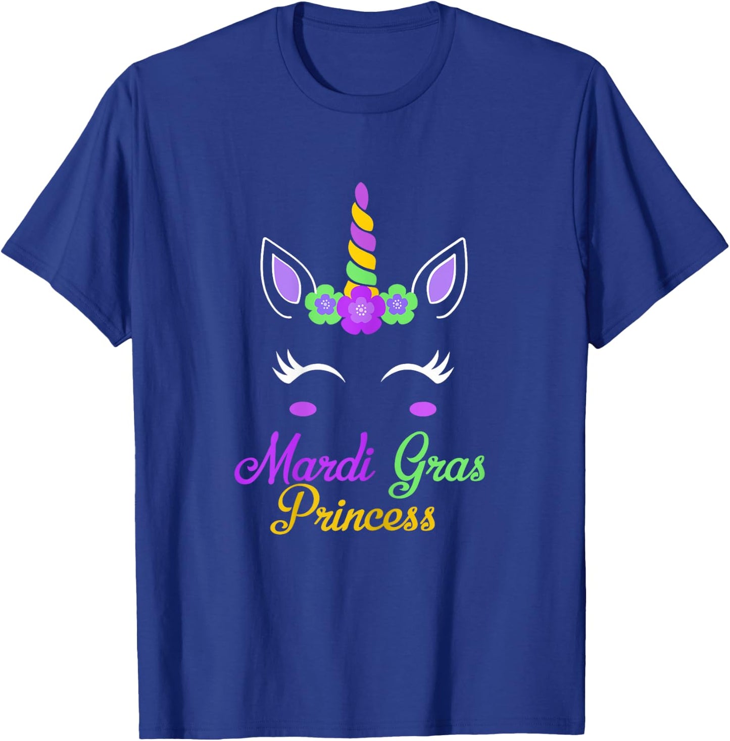 Little Miss Mardi Gras Princess Unicorn Girls Kids toddlers T-Shirt - T-Shirt | Royal