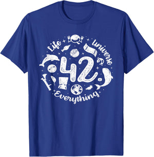 42 Answer to Life Funny Science T-Shirt - T-Shirt | Royal