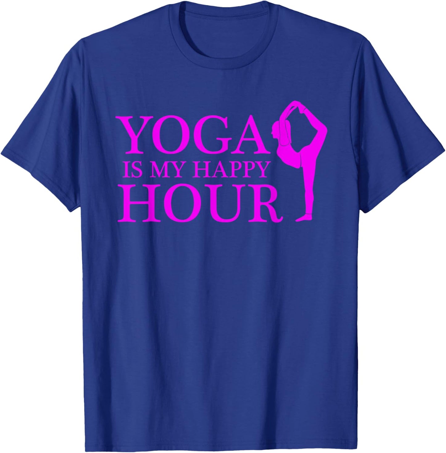Funny Yoga Is My Happy Hour Peace Meditation Gift T-Shirt - T-Shirt | Royal