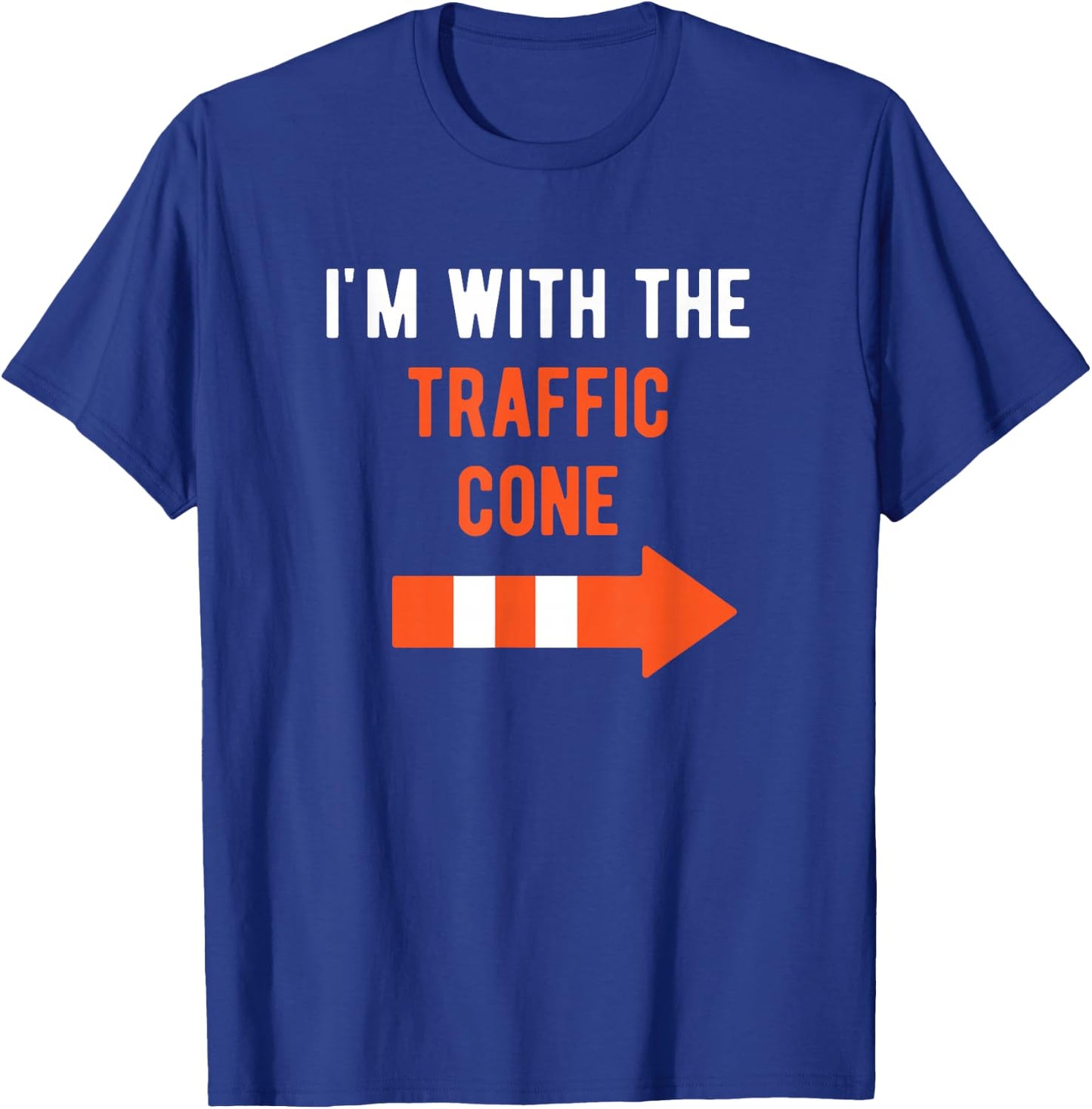 I'm with Traffic Cone Couple Outfit Funny Matching Halloween T-Shirt - T-Shirt | Royal