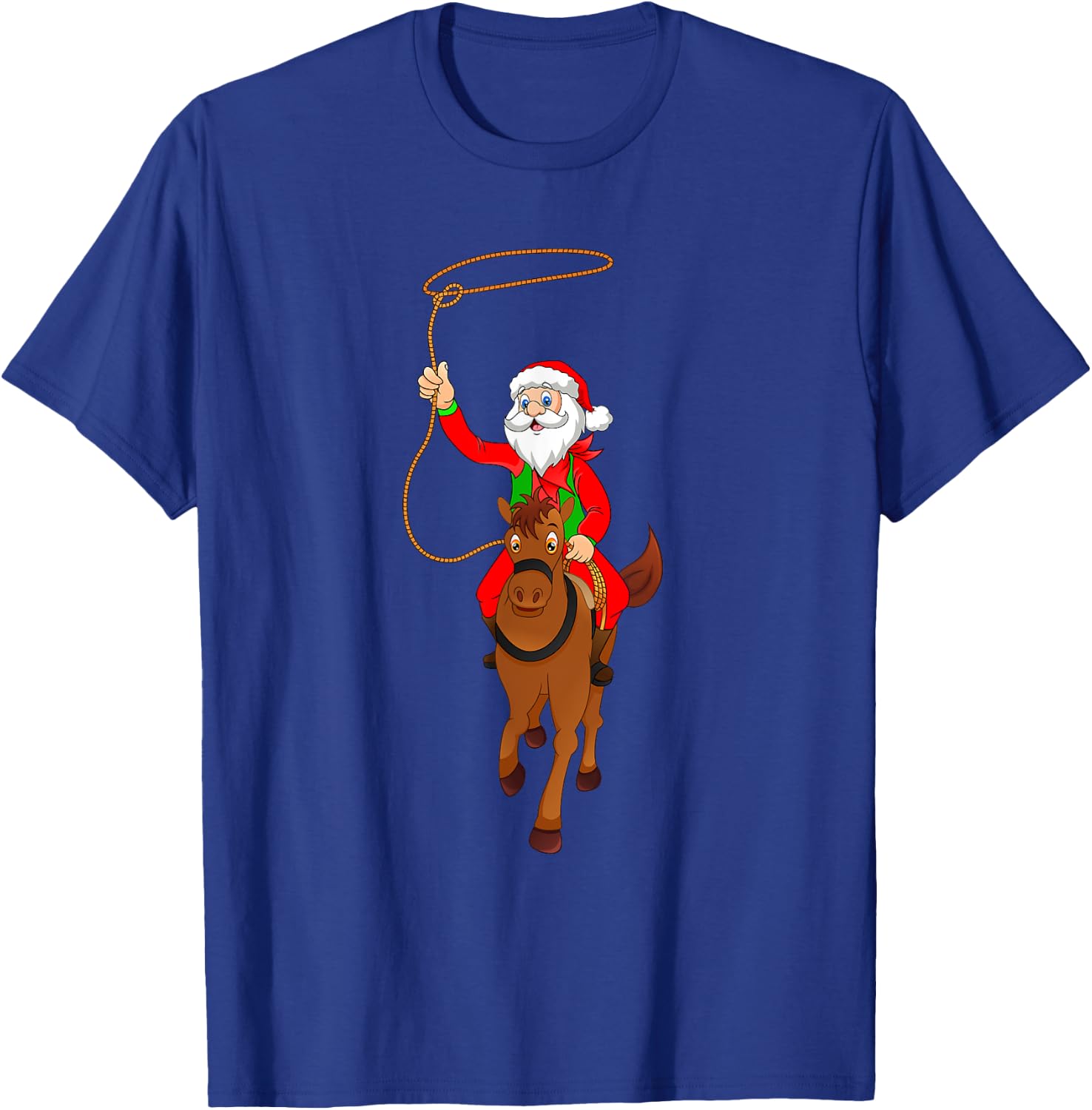 Cowboy Santa Claus Riding A Horse Christmas Cowboy Kids Boys T-Shirt - T-Shirt | Royal
