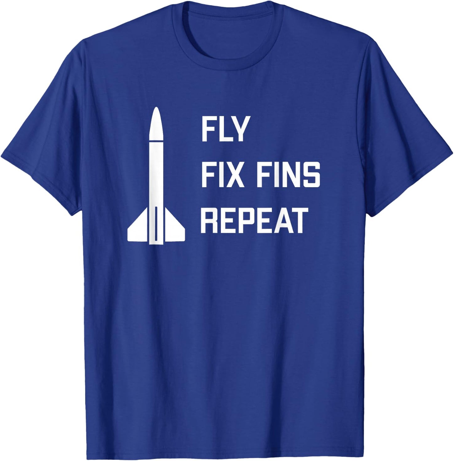 Model Rocket Funny Launch and Crash T-Shirt - T-Shirt | Royal