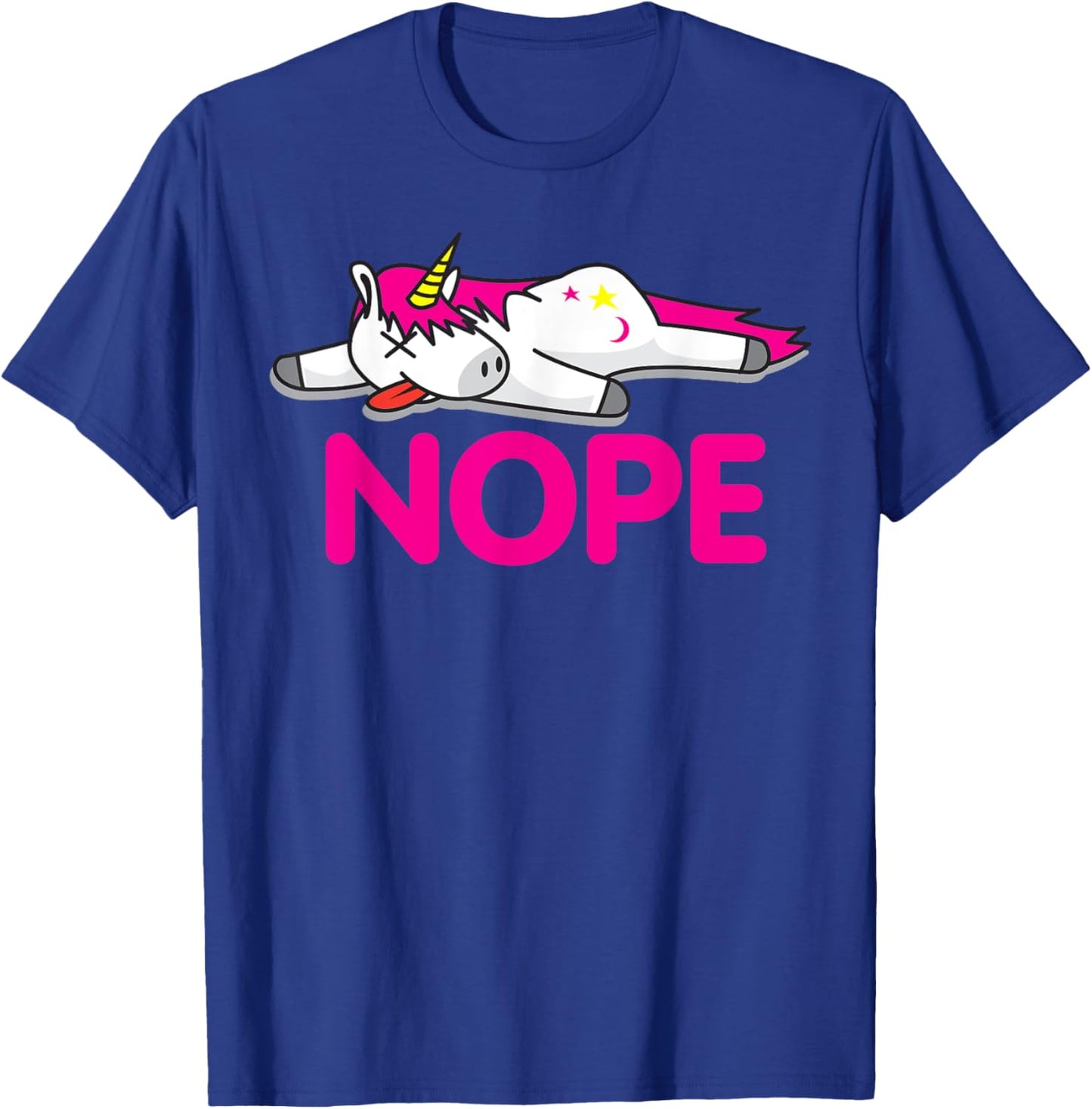 Lazy Nope Unicorn | Funny Pegasus Fans Gift T-Shirt - T-Shirt | Royal