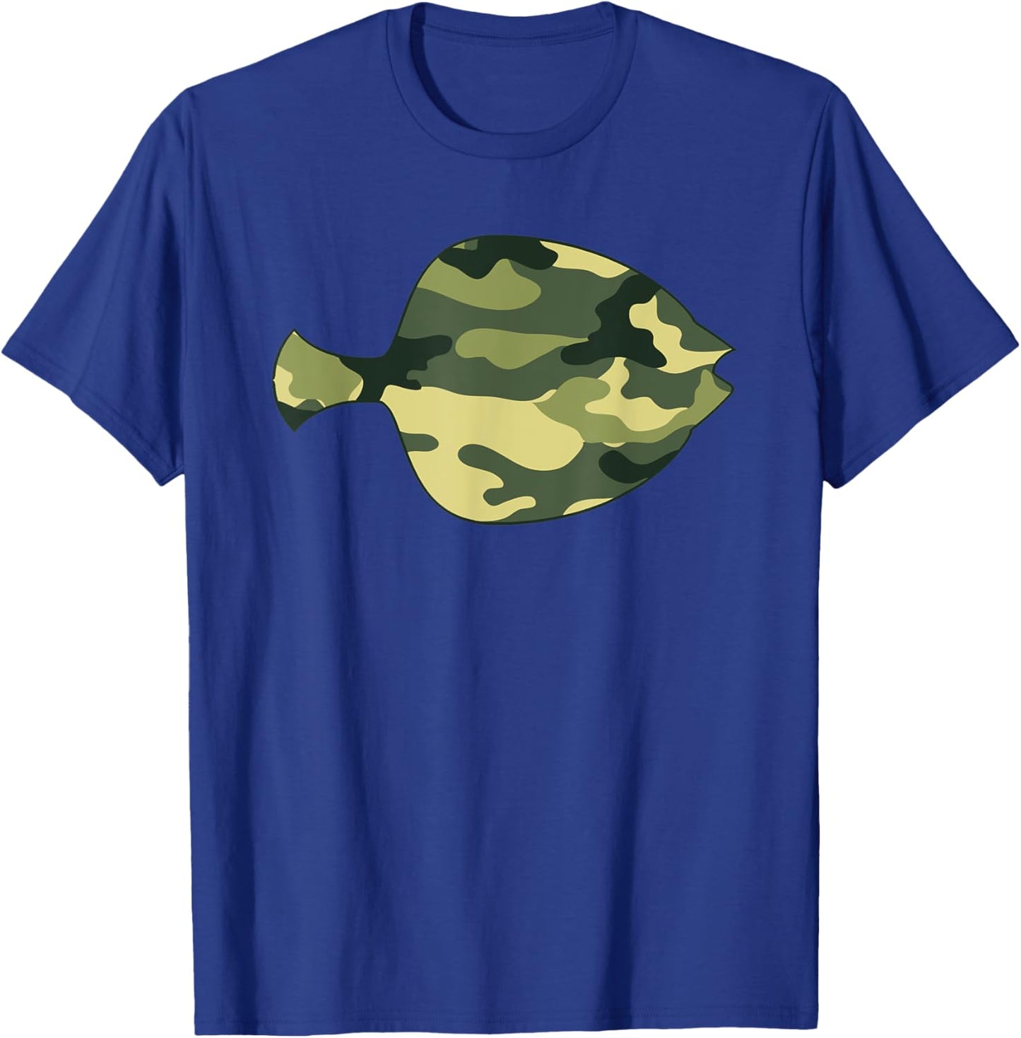 Military Flounder Camo Men Print US Food fish Veteran Gift T-Shirt - T-Shirt | Royal