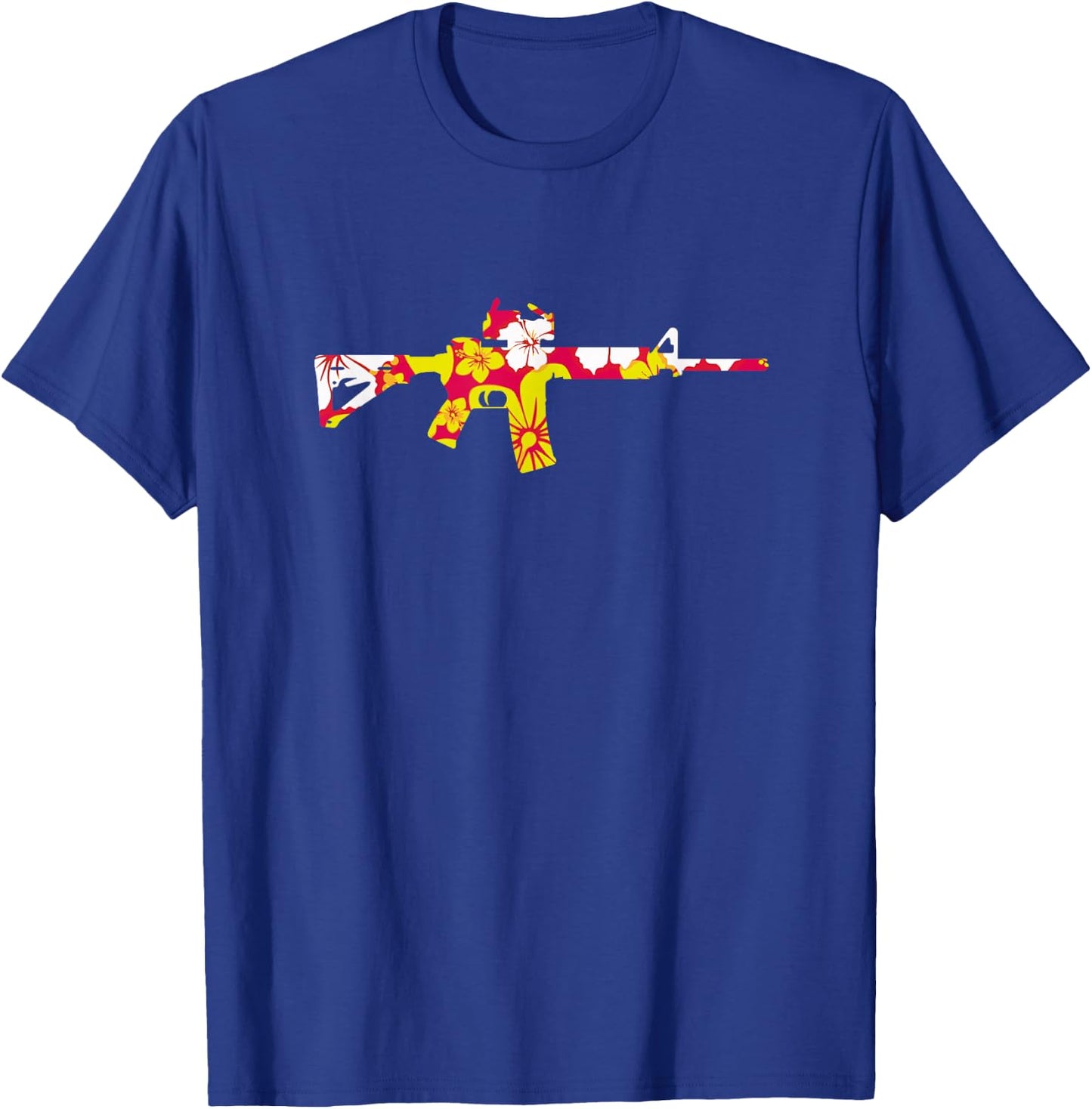 Tropical Gun Lover Firearm Beach Hawaiian Gift Aloha AR-15 T-Shirt - T-Shirt | Royal