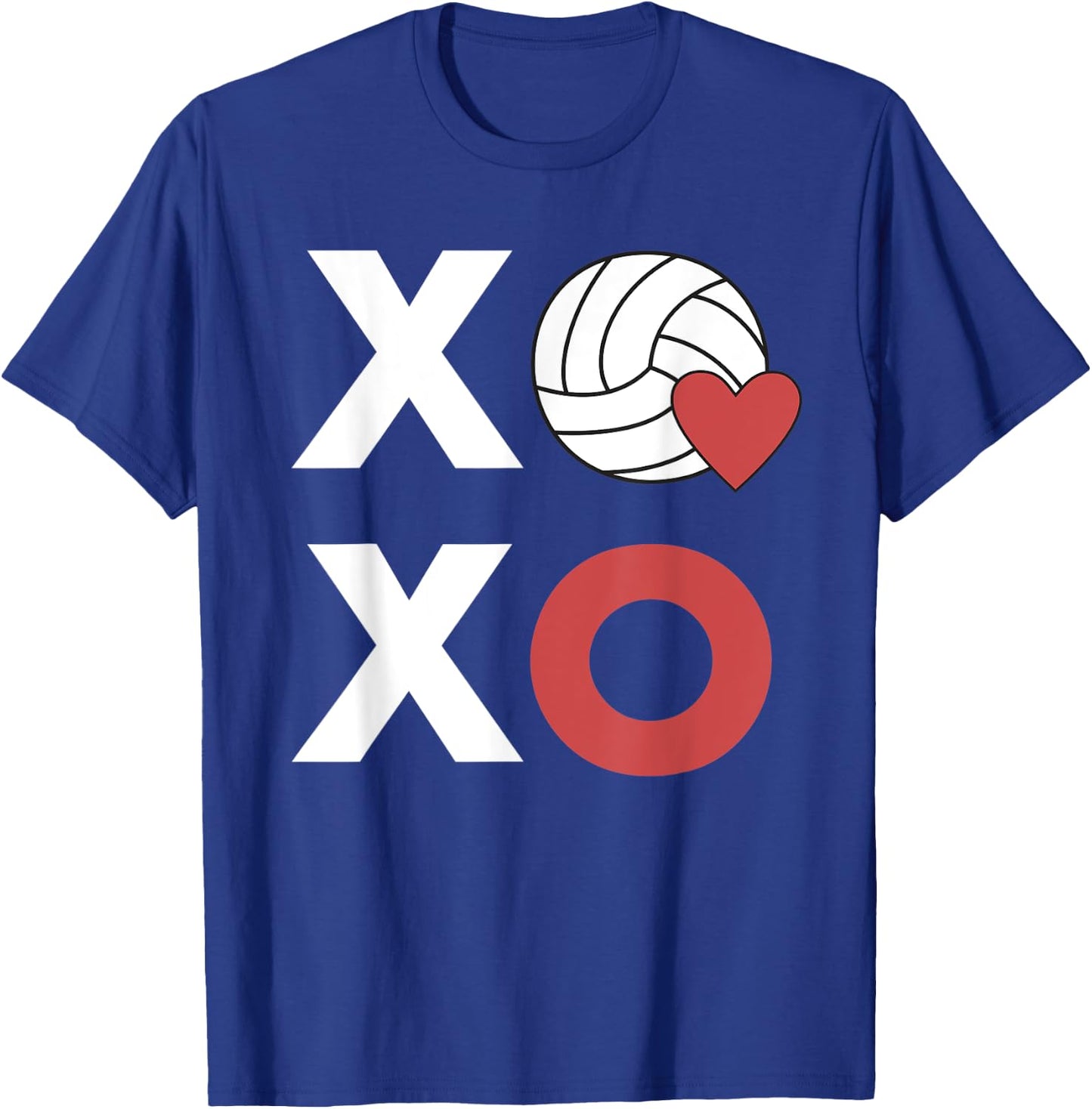 Valentines Day Volleyball Heart XOXO T-Shirt - T-Shirt | Royal