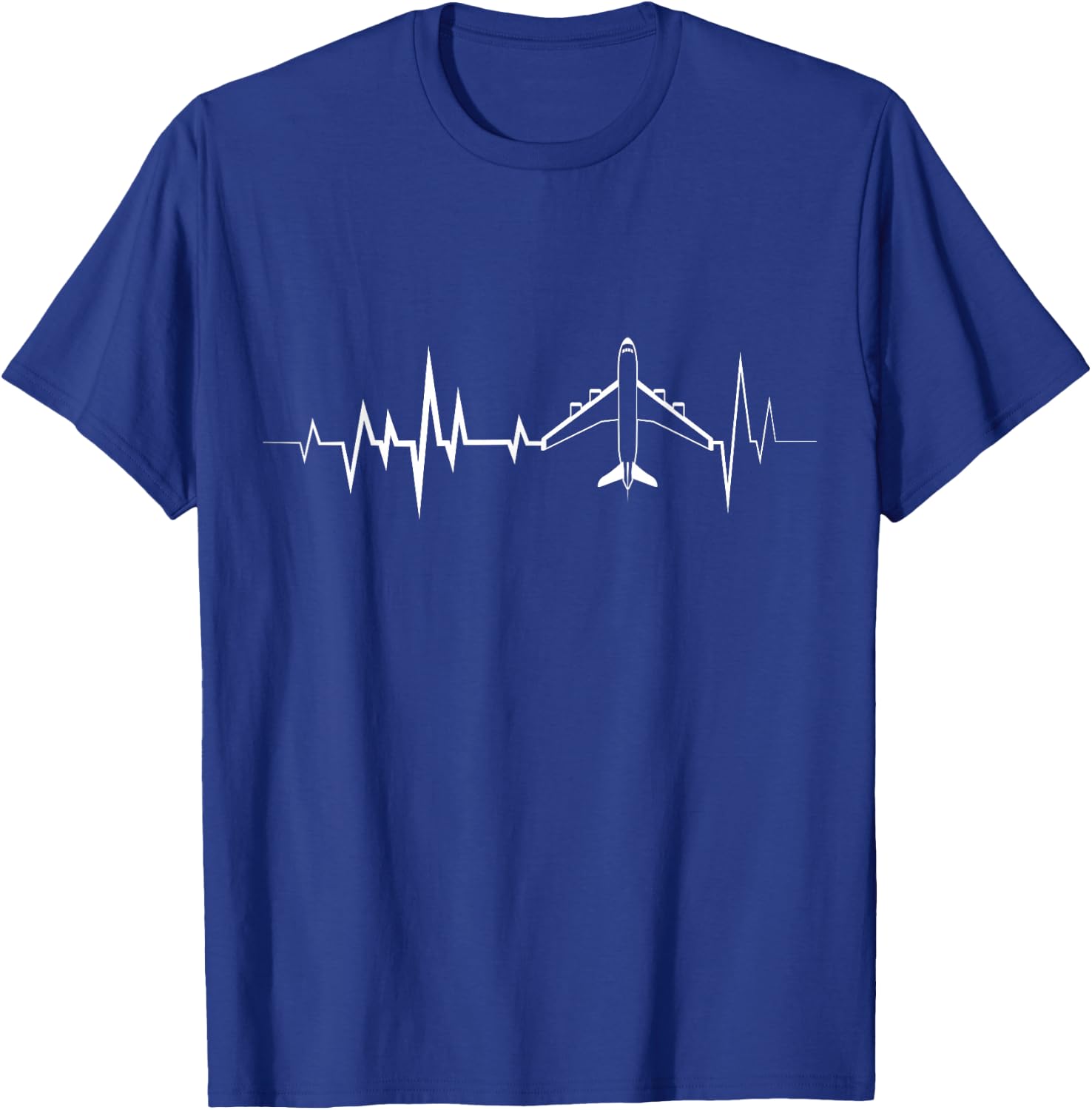 Airplane Heartbeat Plane Aviator T-Shirt - T-Shirt | Royal