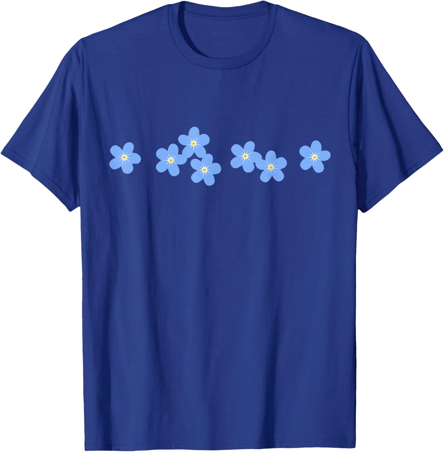 Forget Me Not, Garden Flower, Floral Ornament T-Shirt - T-Shirt | Royal