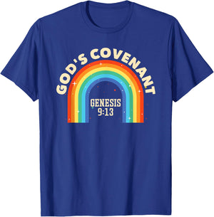 Rainbow God's Covenant Genesis 9:13 Bible Christian Lover T-Shirt - T-Shirt | Royal