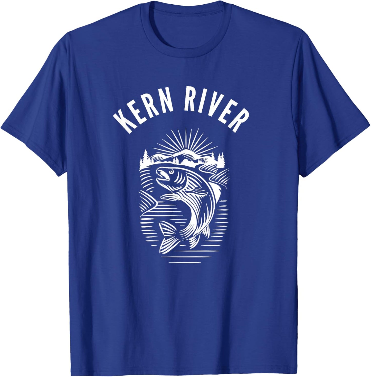 Kern River California fishing fly fishing retro T-Shirt - T-Shirt | Royal