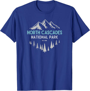 North Cascades National Park Vintage Washington T-Shirt - T-Shirt | Royal