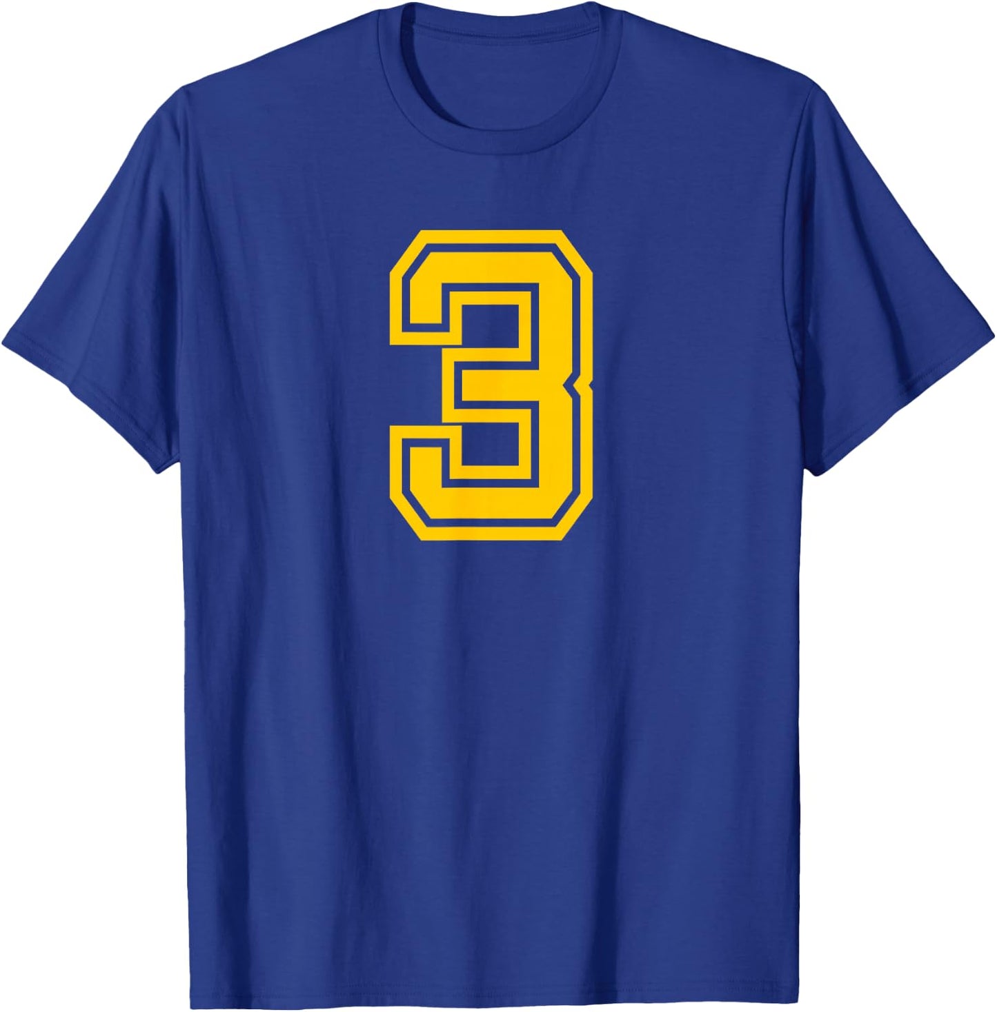 Yellow Sports Team Number #3 T-Shirt - T-Shirt | Royal