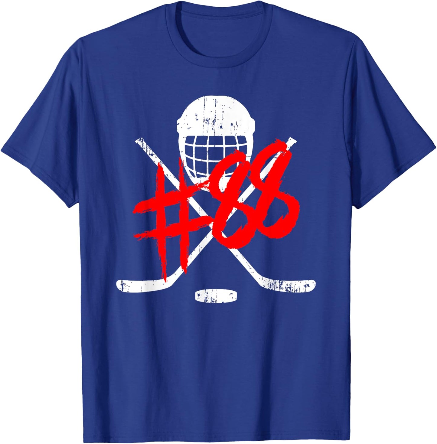 Vintage Hockey 88 Jersey Number T-Shirt - T-Shirt | Royal
