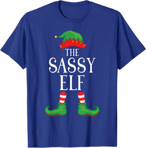 Sassy Elf Matching Group Xmas Funny Family Christmas T-Shirt - T-Shirt | Royal