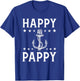Happy Pappy Anchor Star Captain Grandpa Sailor Pontoon Boat T-Shirt - T-Shirt | Royal
