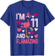 I'm 11 and Flamazing Flamingo Birthday For Boys 11 Years Old T-Shirt - T-Shirt | Royal