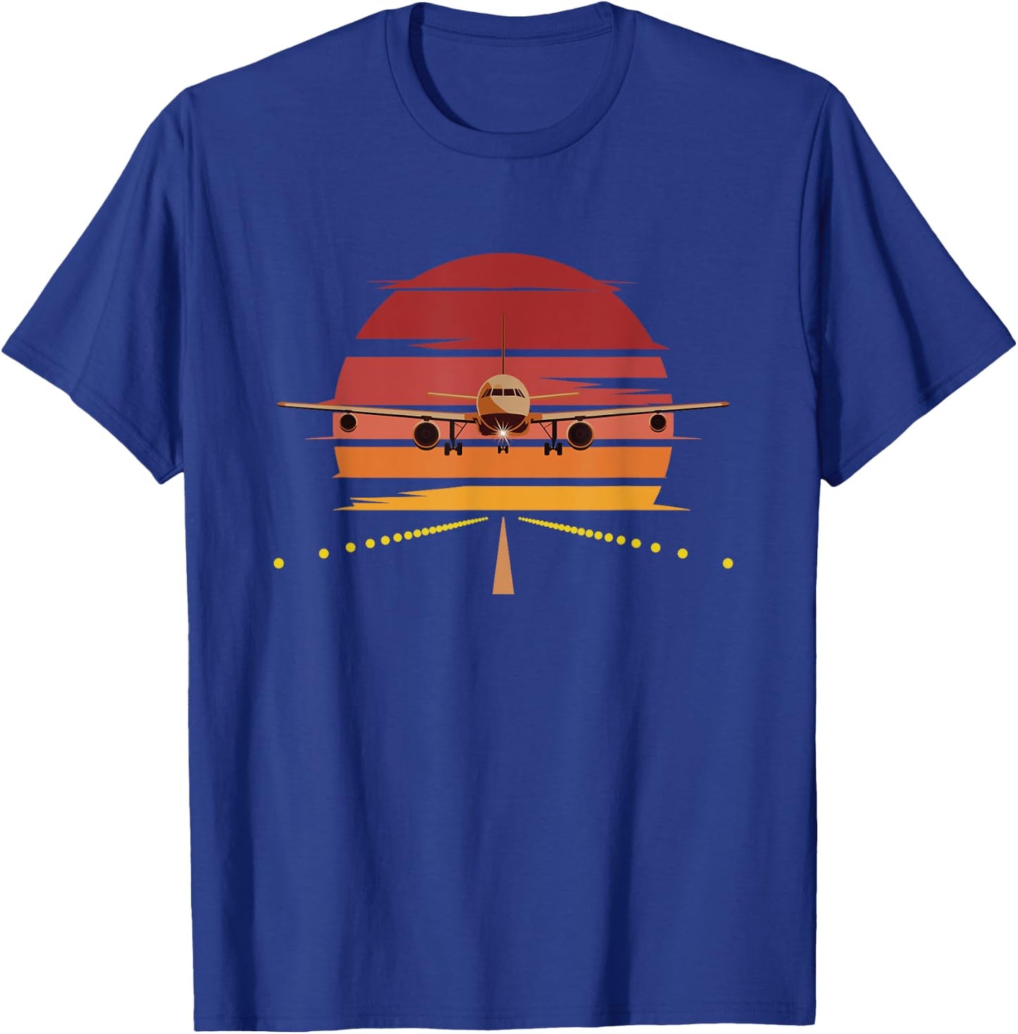 Pilot & Gifts Retro Airplane Pilot - Men's Black Small Classic Fit Short Sleeve Cotton 60% Polyester 40% T-Shirt - T-Shirt | Royal