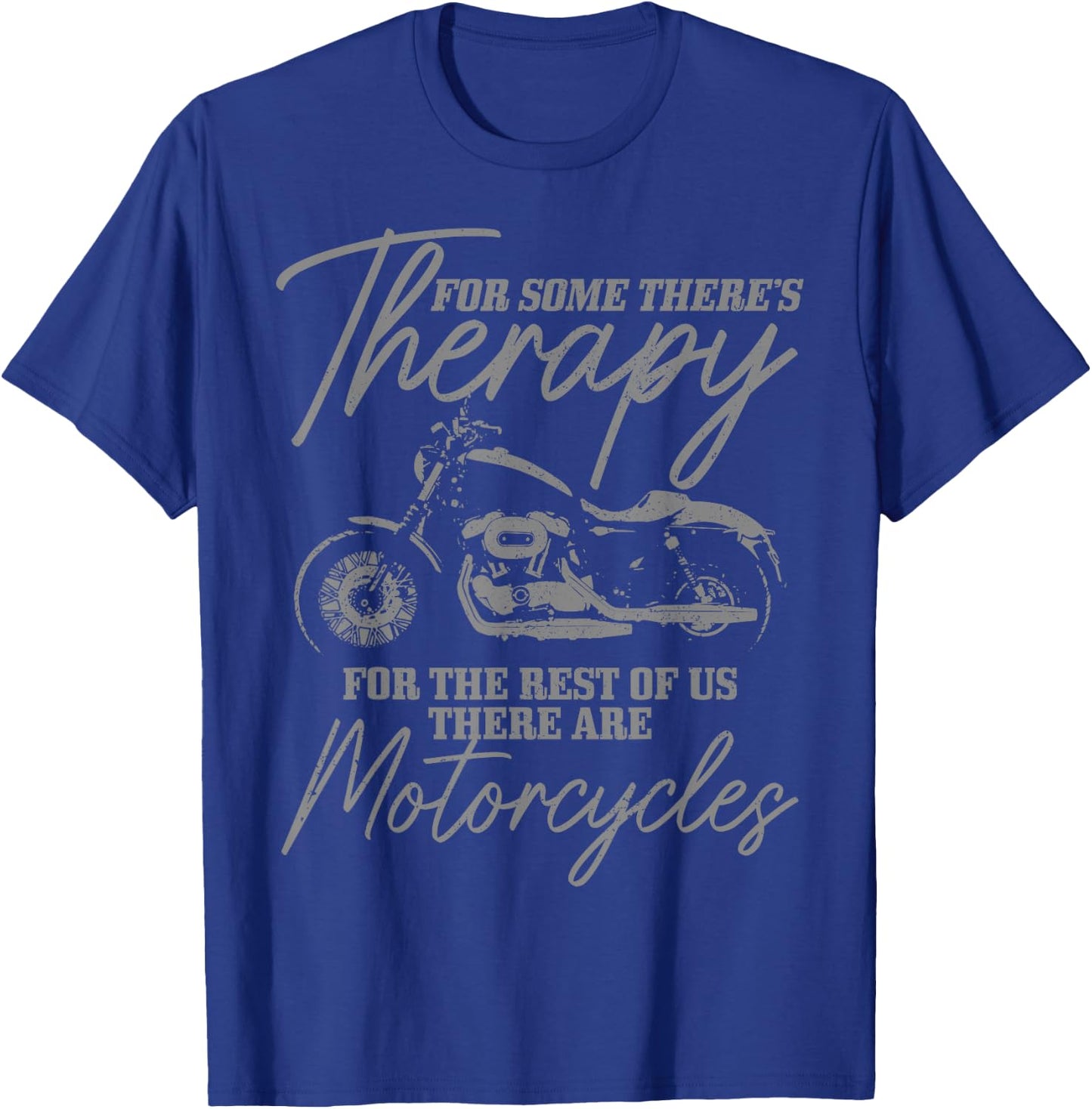 Biker Therapy Vintage Motorcycle Funny Biker T-Shirt - T-Shirt | Royal