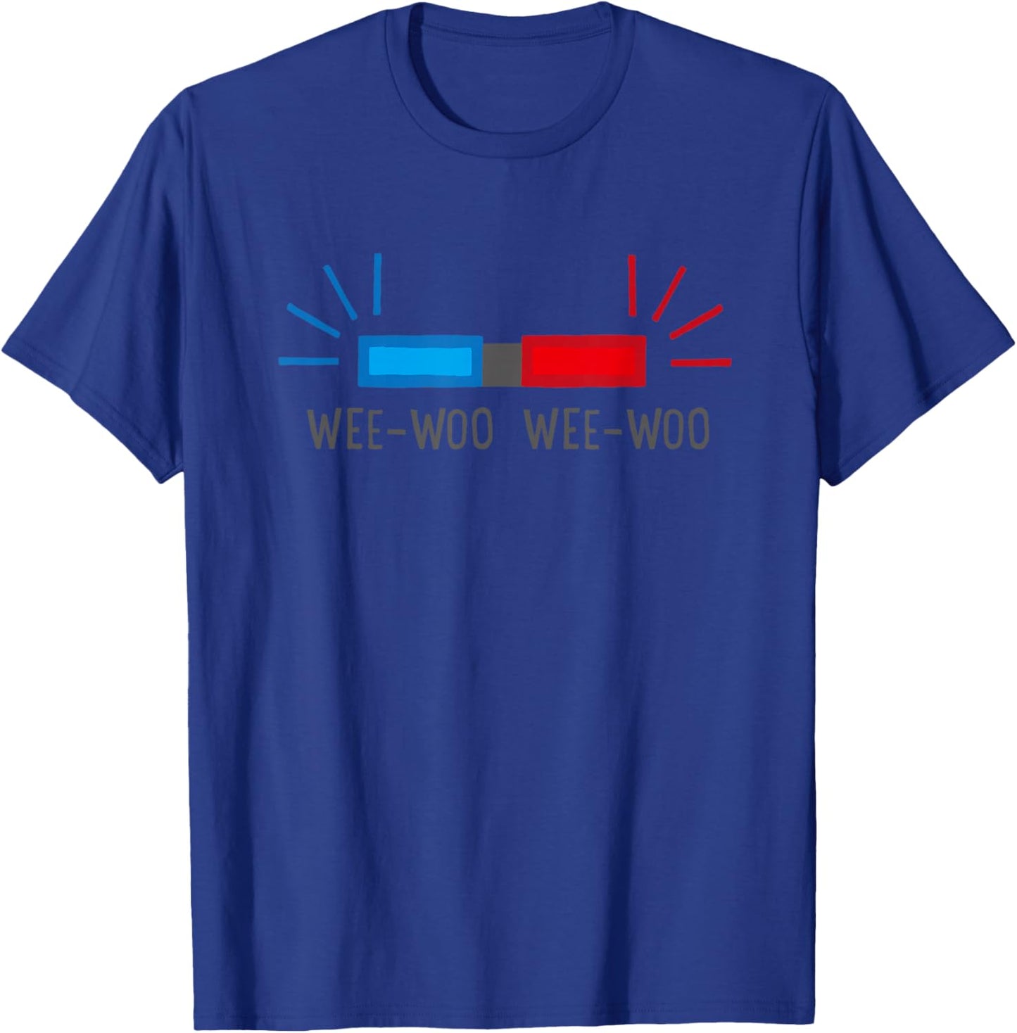 Fun Shirts Wee Woo Police Black Small Short Sleeve T-Shirt - T-Shirt | Royal
