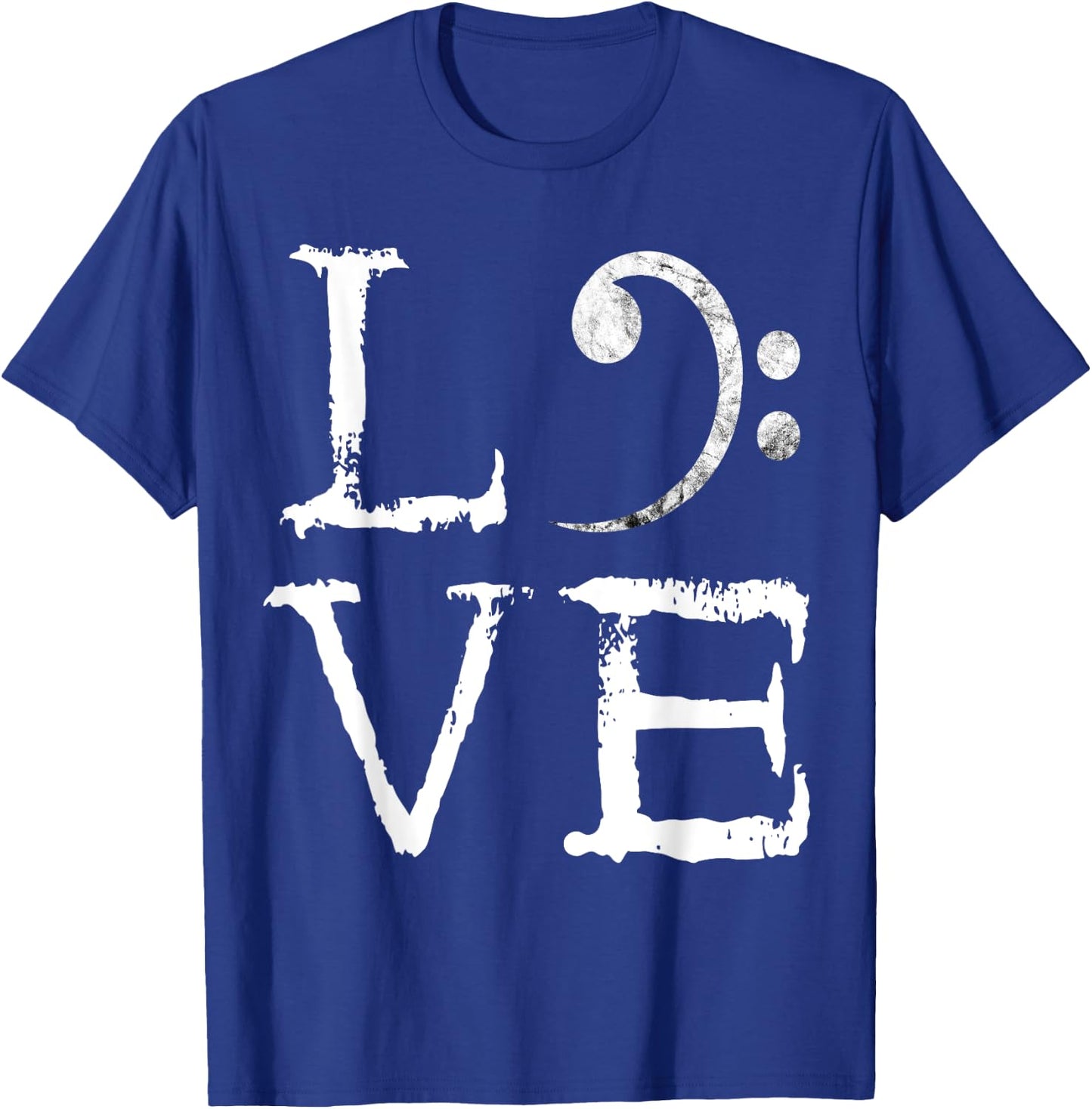 Bass Clef Creepy Love Bass Guitar Player Bass Guitarist T-Shirt - T-Shirt | Royal