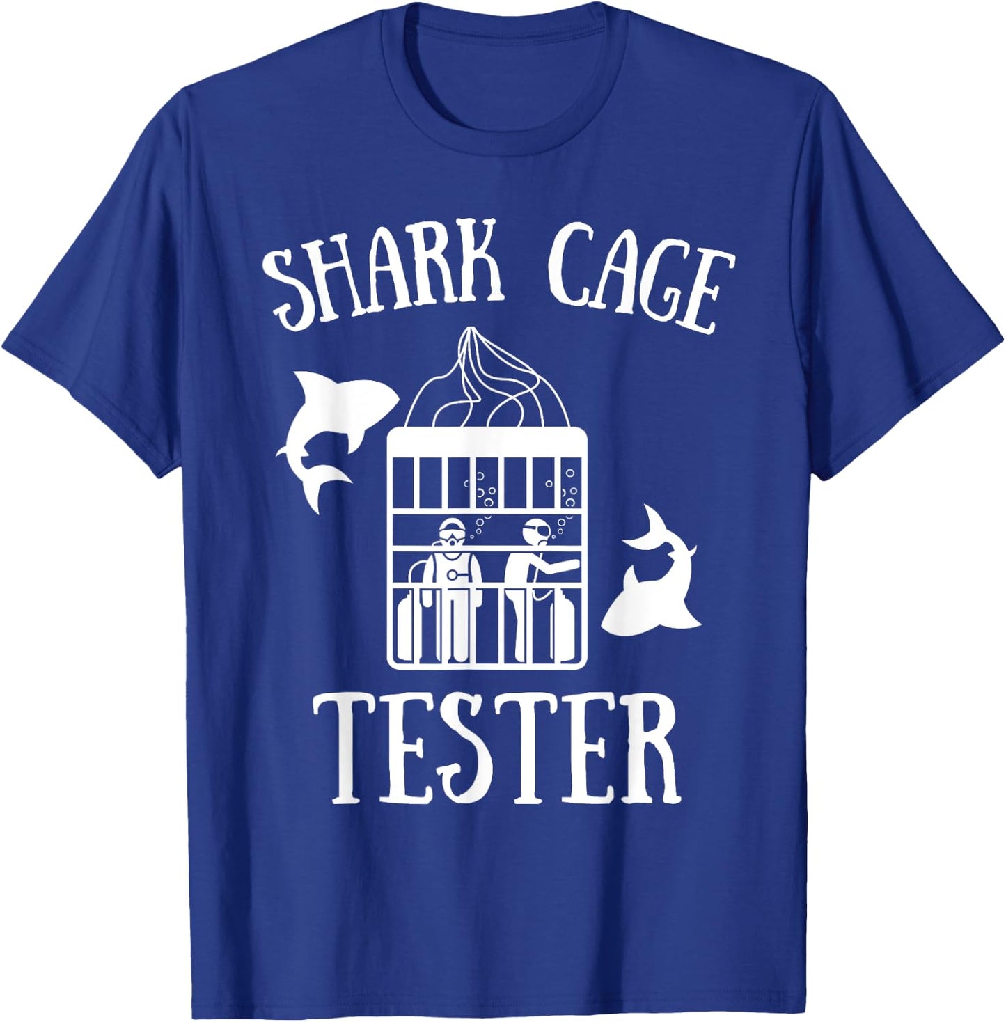 Wheelchair Handicap Humor Handicapped Shark Cage Tester T-Shirt - T-Shirt | Royal