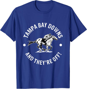 Tampa Bay Downs Racetrack Horse Race Fan Equestrian FL Derby T-Shirt - T-Shirt | Royal