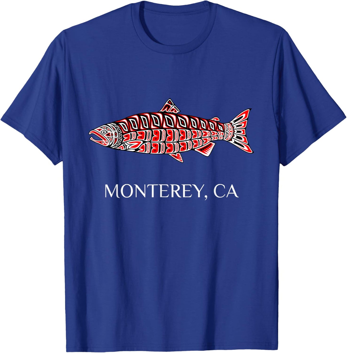 Monterey California Coho Salmon Fish Native American T-Shirt - T-Shirt | Royal
