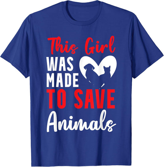 Animal rescuer girl dog rescuer animal rescuer T-Shirt - T-Shirt | Royal
