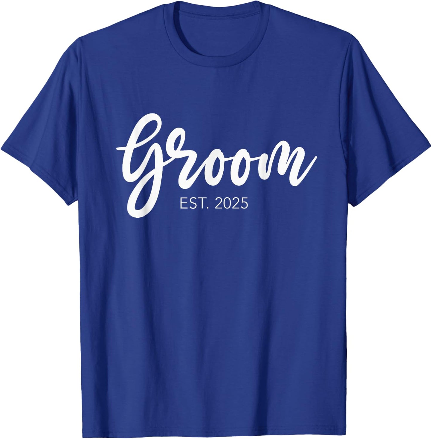 Wedding & Couple Matching Gift Shop & more Black Groom Est. 2025 Groom Gift T-Shirt - T-Shirt | Royal