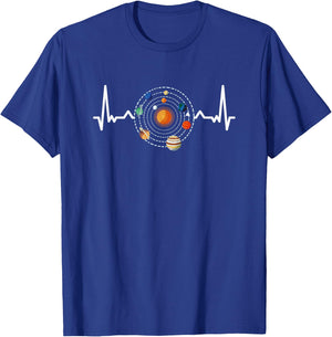 Astronomy Space Heartbeat Astrophysicist Astrophysics T-Shirt - T-Shirt | Royal