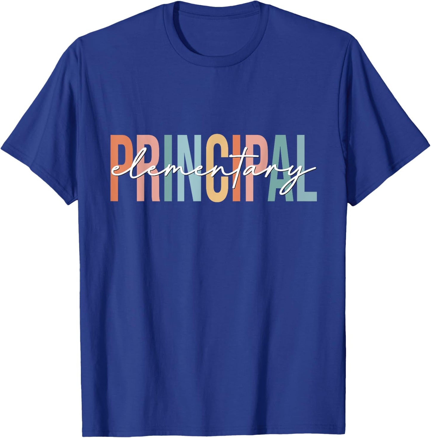 Boho Retro Vintage Elementary Principal Back To School T-Shirt - T-Shirt | Royal