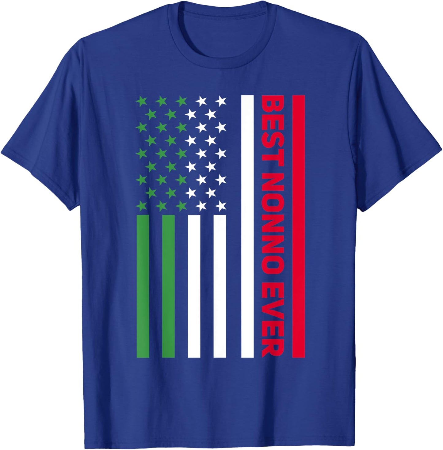 Italian Nonno Italy American Flag Best Nonno Italian Grandpa T-Shirt - T-Shirt | Royal